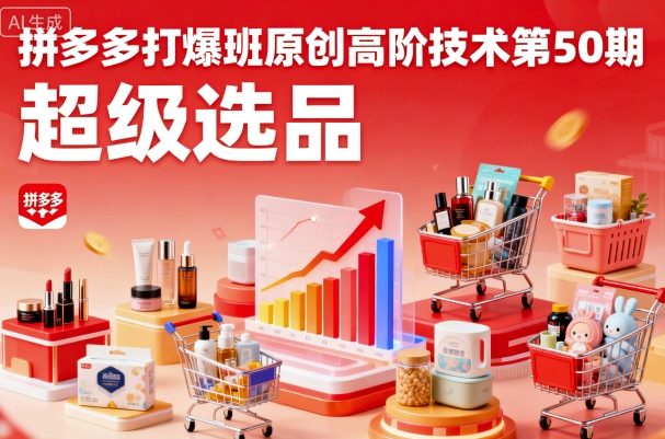 拼多多打爆班原创高阶技术第50期,超级选品-优优云网创