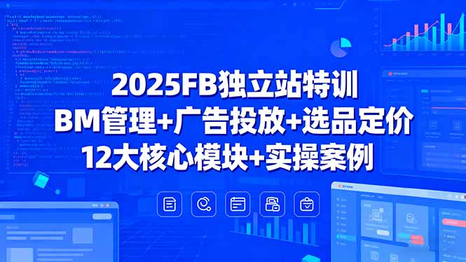2025FB独立站特训,BM管理+广告投放+选品定价,12大核心模块+实操案例-优优云网创