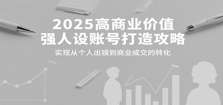2025高商业价值强人设账号打造攻略，实现从个人出镜到商业成交的转化-优优云网创