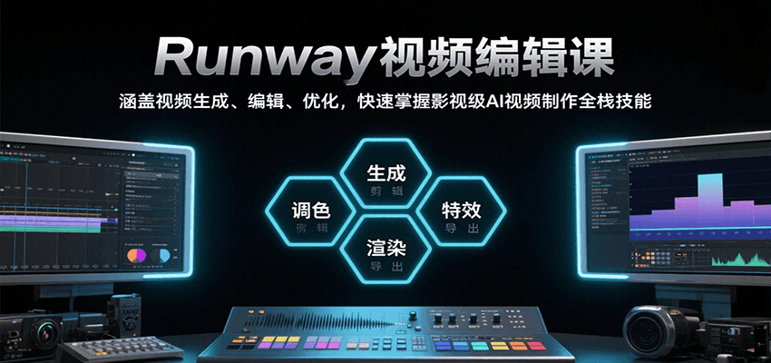 Runway视频编辑课,涵盖视频生成、编辑、优化,快速掌握影视级AI视频制作全栈技能-优优云网创