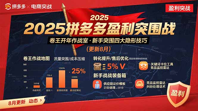 2025拼多多盈利突围战:卷王开年作战室,新手突围四大隐形技巧(更新8月-优优云网创