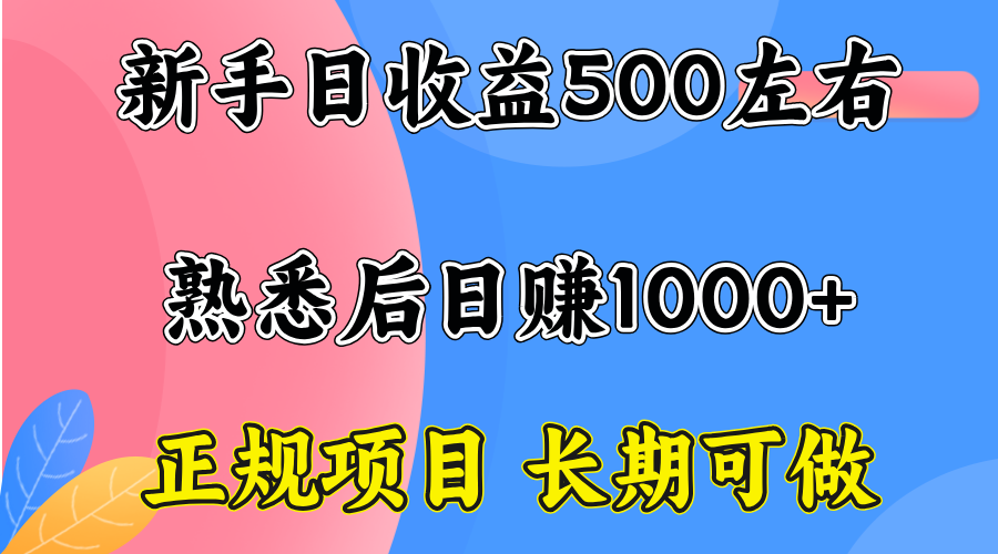 一台电脑,前期日收益300-500,熟练后日入1000左右-优优云网创