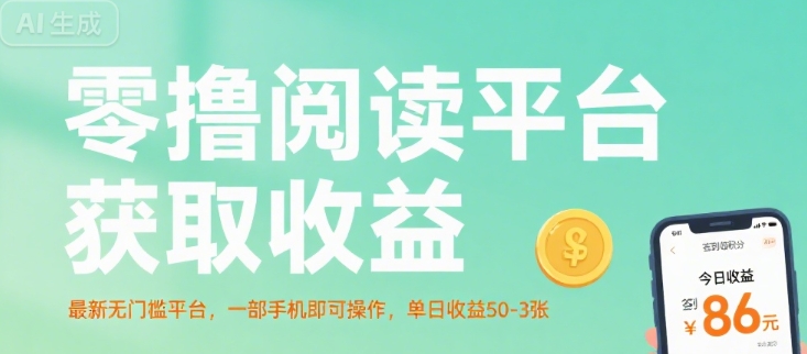 零撸阅读平台获取收益,最新无门槛平台,一部手机即可操作,单日收益50-3张【揭秘】-优优云网创