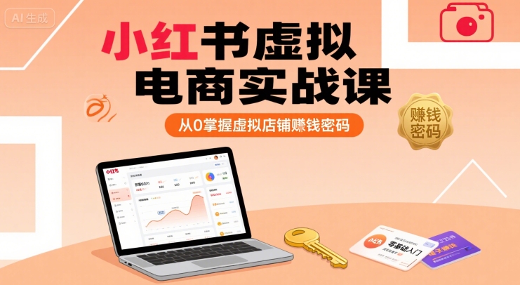 小红书虚拟电商实战课,从0掌握虚拟店铺賺钱密码