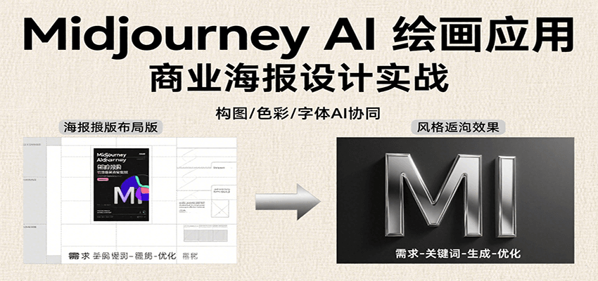Midjourney AI绘画应用，关键词指令解析、漫画头像制作、海报设计、3D人物生成等-优优云网创