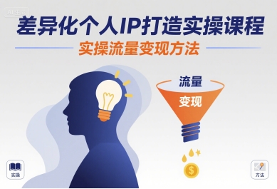 差异化个人IP打造实操课程，实操流量变现方法-优优云网创
