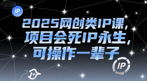 2025网创类IP课，项目会死IP永生，可操作一辈子-优优云网创
