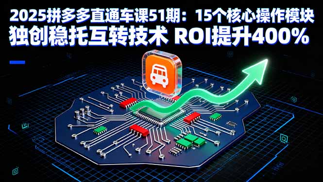 2025拼多多直通车课51期:15个核心操作模块 独创稳托互转技术 ROI提升400%-优优云网创