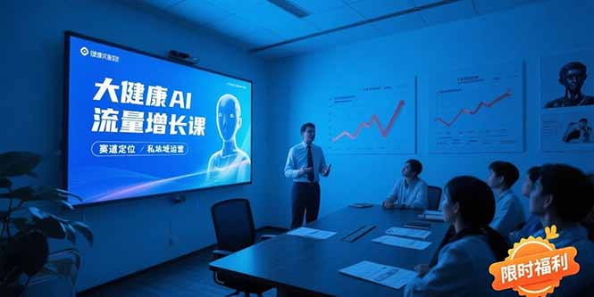 大健康AI流量增长课8.0,赛道定位方法论,AI数字人内容生产,私域转化运营-优优云网创