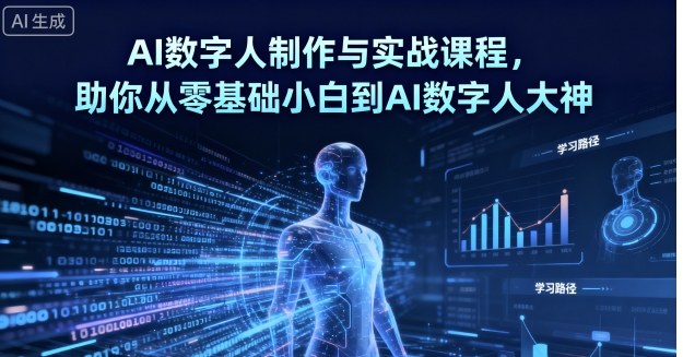 AI数字人制作与实战课程,助你从零基础小白到AI数字人大神-优优云网创