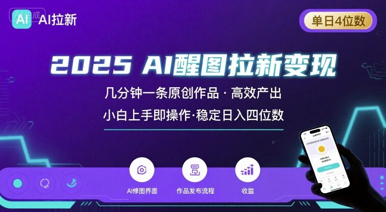 2025最强AI醒图拉新,几分钟一条原创作品,单日收入4位数,小白也能上手操作-优优云网创