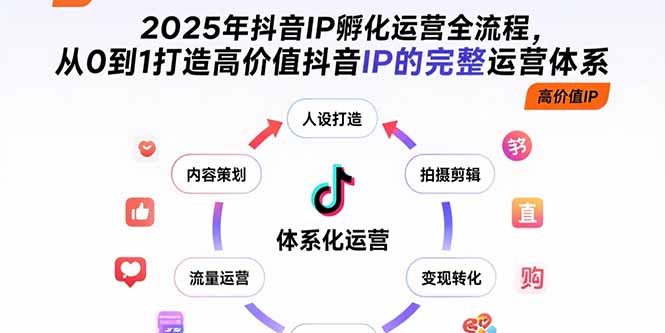 2025年抖音IP孵化运营全流程,从0到1打造高价值抖音IP的完整运营体系-优优云网创