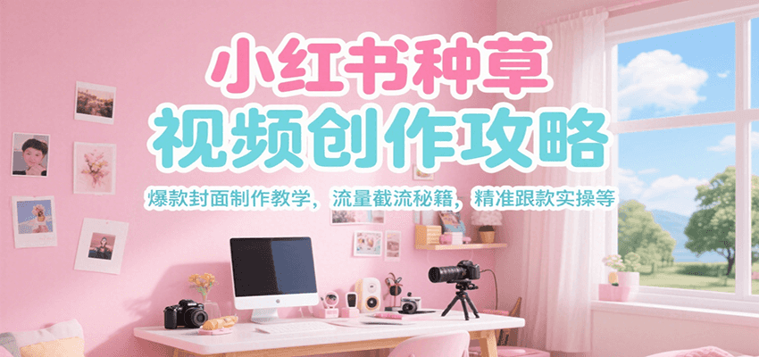 小红书种草视频创作攻略，爆款封面制作教学 ，流量截流秘籍 ，精准跟款实操等-优优云网创