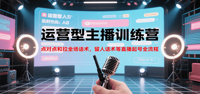 运营型主播训练营，点对点和拉全场话术，留人话术等直播起号全流程(更新8月)-优优云网创
