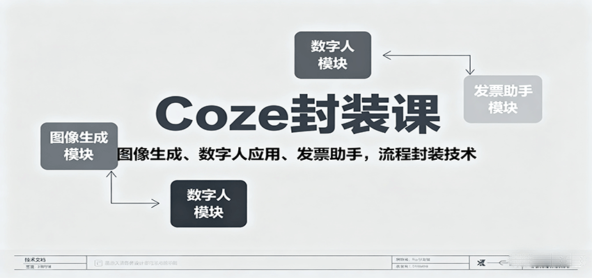 Coze封装课,图像生成、数字人应用、发票助手,流程封装技术-优优云网创