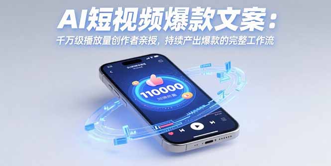 AI短视频爆款文案：千万级播放量创作者亲授，持续产出爆款的完整工作流-优优云网创